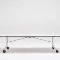 table pliante Plex: surface tableau blanc, RAL9010