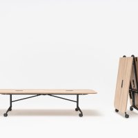folding table Plex: natural oak, RAL9005