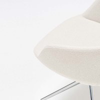Stoel met gepolijste aluminium onderstel Ultra