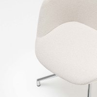 Stoel met gepolijste aluminium onderstel Ultra