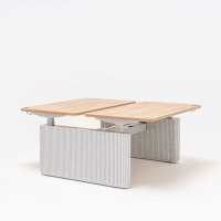 electrically adjustable bench desk with felt panels Ogi Drive Bench