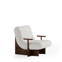 armchair Kivo: white 03, dark oak