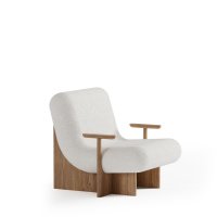 armchair Kivo: white 03, natural oak