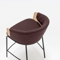 high stool Collar: natural oak veneer, Go Check G-61145, RAL9005