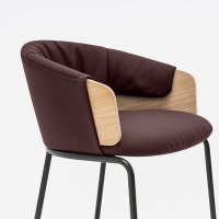 high stool Collar: natural oak veneer, Go Check G-61145, RAL9005