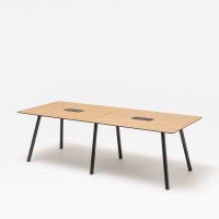 conference table Echo: natural oak veneer, RAL9005
