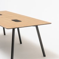 conference table Echo: natural oak veneer, RAL9005