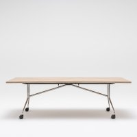 folding table Plica: natural oak, chrome