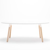 conference table Ogi W: white pastel, RAL9010, ash