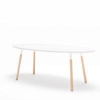 conference table Ogi W: white pastel, RAL9010, ash