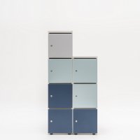 Locker Standard: alluminio satinato, azzurro mat, blu di prussia