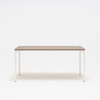 one-station desk Ogi U: grey oak, RAL9010