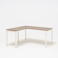 one-station desk Ogi U: grey oak, RAL9010