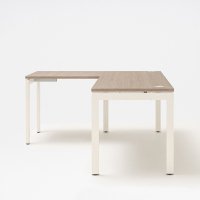 one-station desk Ogi U: grey oak, RAL9010