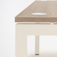 one-station desk Ogi U: grey oak, RAL9010