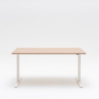 desk height adjustment Ogi Drive: canadian oak, RAL9010