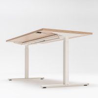 desk height adjustment Ogi Drive: canadian oak, RAL9010