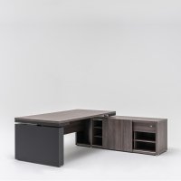 executive desk Mito: robinia, RAL7043