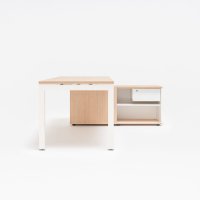 one-station desk Ogi U: canadian oak, RAL9010