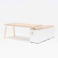 one-station desk Ogi W: canadian oak, RAL9010
