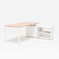 one-station desk Ogi Y: canadian oak, RAL9010
