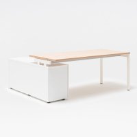 one-station desk Ogi Y: canadian oak, RAL9010