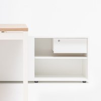 one-station desk Ogi Y: canadian oak, RAL9010