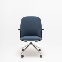 Fauteuil met gepolijste aluminium basis Paralel