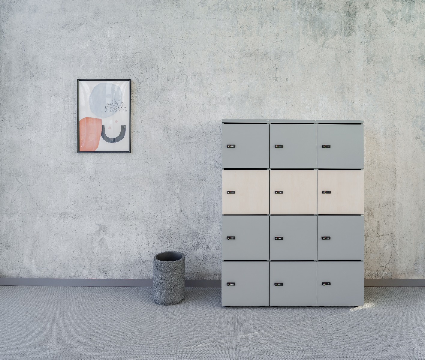 Locker Standard: aluminum satinato, polar birch