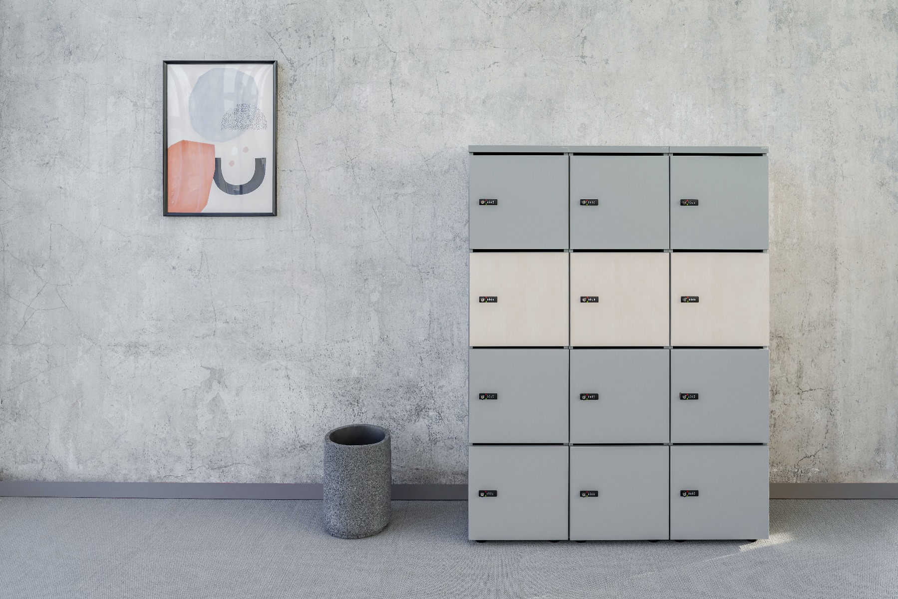 Locker Standard: aluminum satinato, polar birch