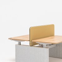 electrically adjustable bench desk with felt panels Ogi Drive Bench