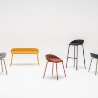 chair Team: Field FD-132, RAL6013; Go Check G-61144, RAL0404040; Go Check G-68149, RAL6013; bench Team: Field FD-463, RAL0807060; high stool Team: Field FD-192, RAL9005