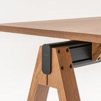 high table Viga: copper oak veneer
