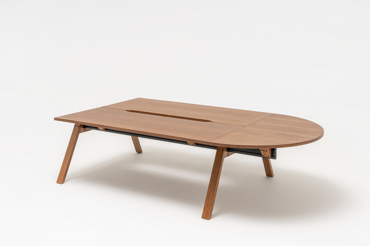 bench desk Viga: copper oak veneer