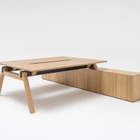 bench desk Viga: natural oak veneer