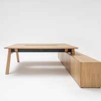 bench desk Viga: natural oak veneer