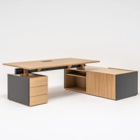 executive desk Viga: natural oak veneer