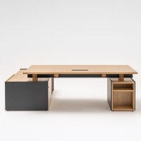 executive desk Viga: natural oak veneer