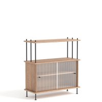half-bookcase Bava: natural oak