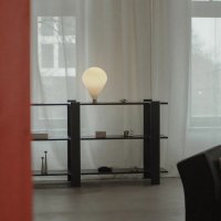 lamp Ely; bookcase Ligo: black oak