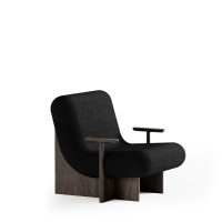 armchair Kivo: black 2082, ebony oak