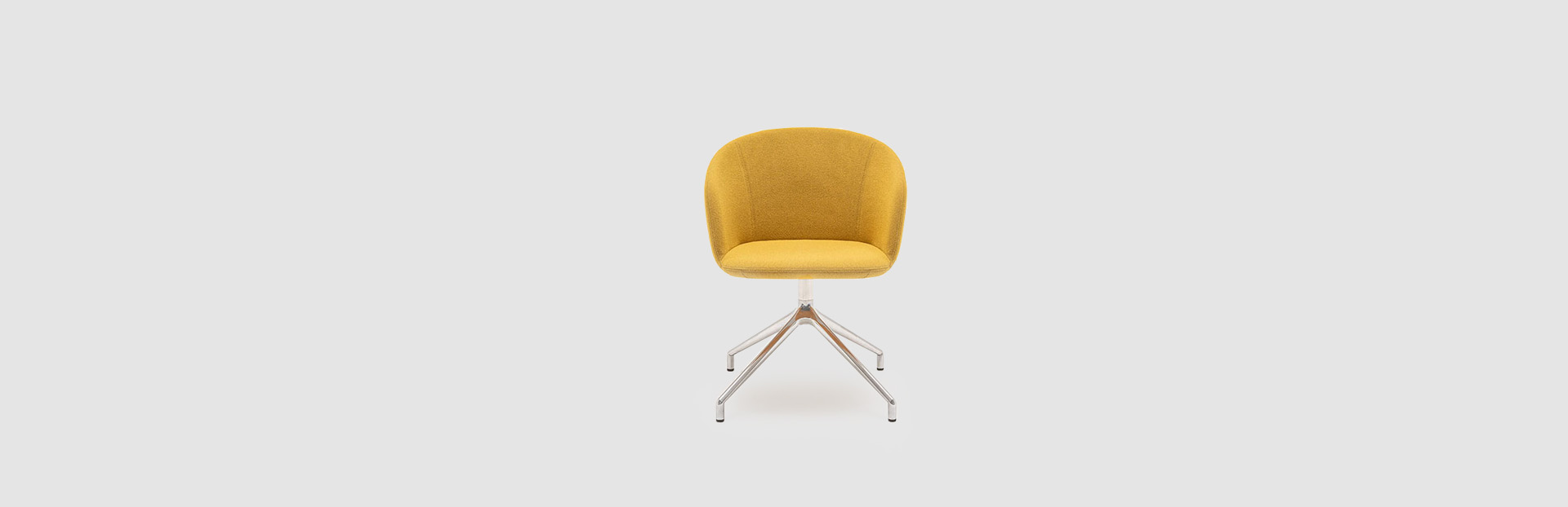 Stoel met gepolijste aluminium onderstel Grace - lookbook