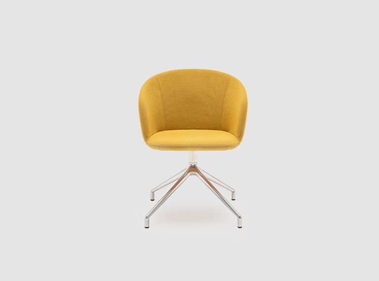 Stoel met gepolijste aluminium onderstel Grace - lookbook