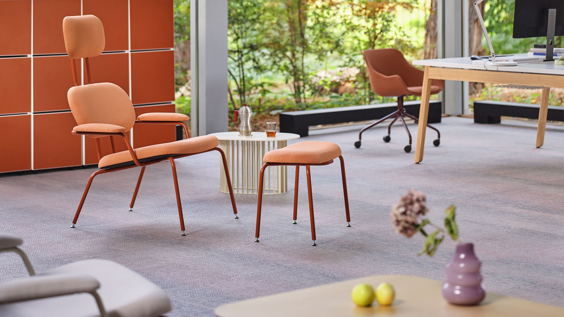 Gestoffeerde voetenbank New School Lounge - lookbook