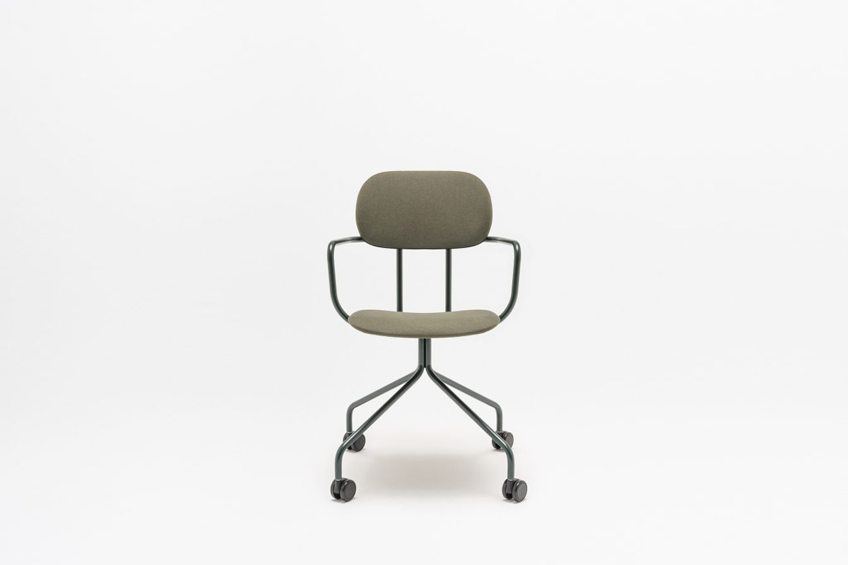 Upholstered Chair Fixed Base With Castors New School