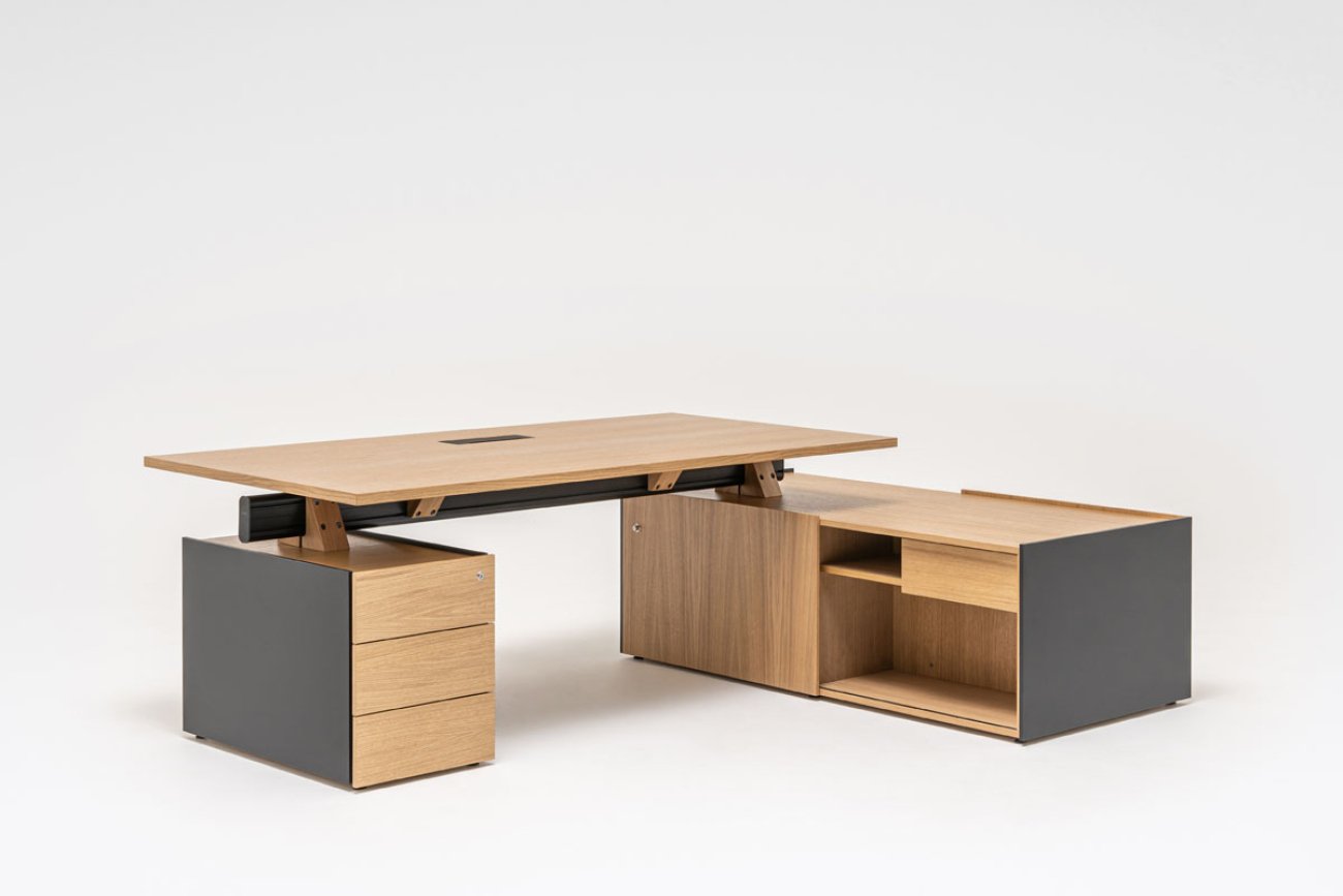 Bureautafel Met Opbergruimte En Sokkel Viga
