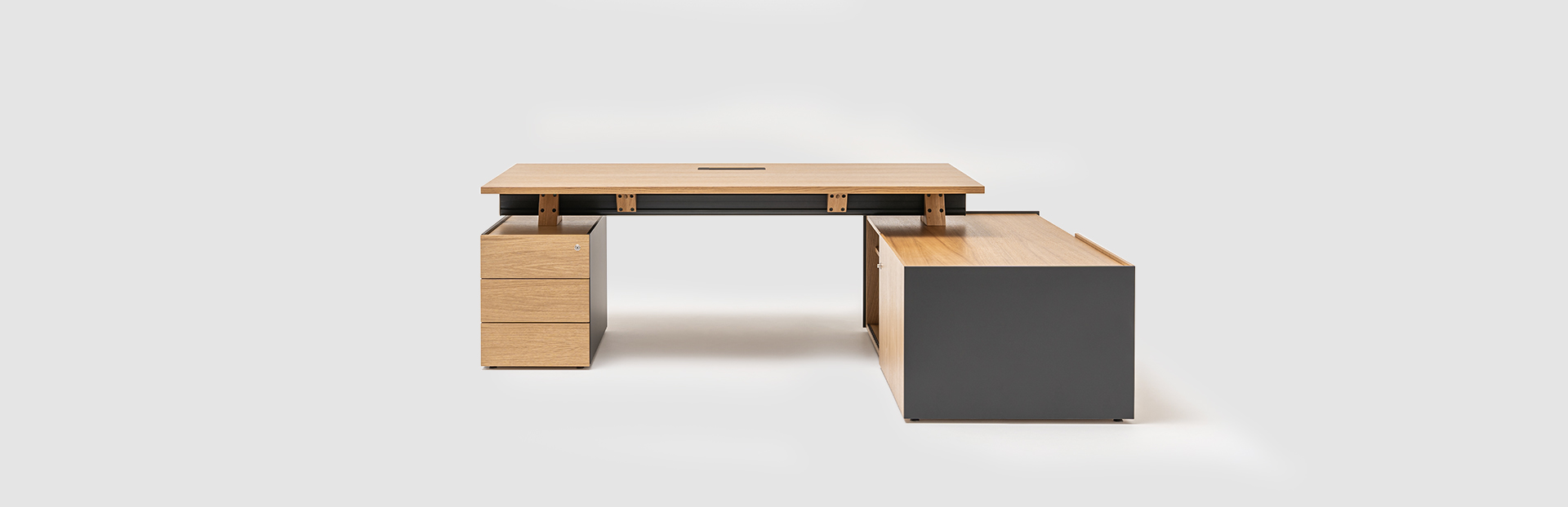 Bureautafel met opbergruimte en sokkel Viga - lookbook
