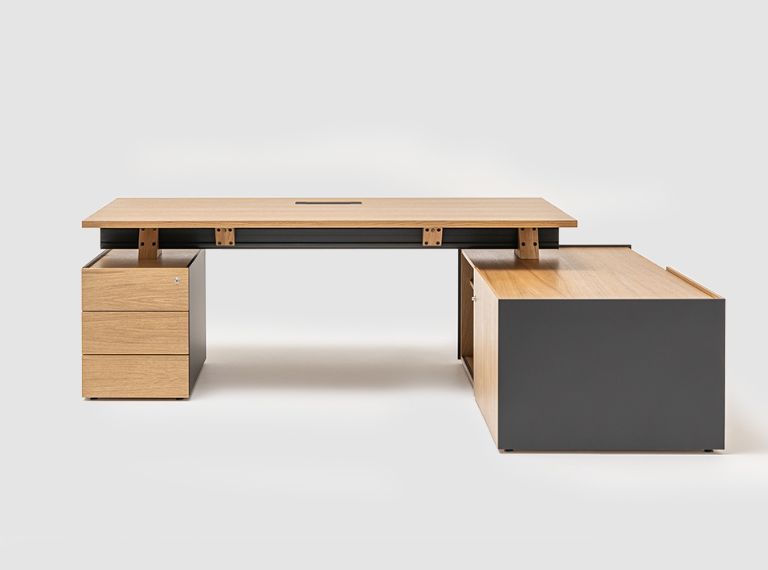 Bureautafel met opbergruimte en sokkel Viga - lookbook