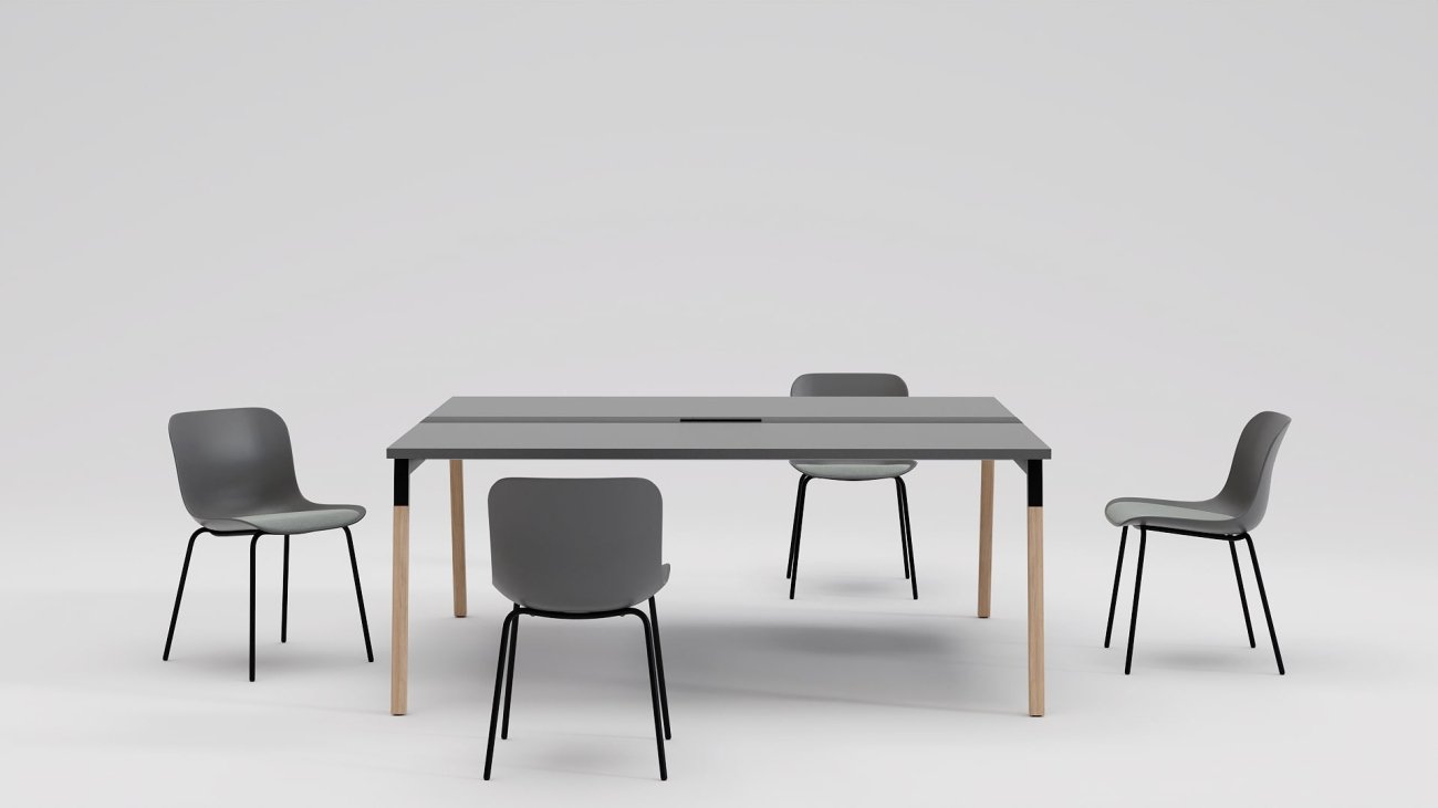 Vergadertafel Met Houten Poten Ogi W