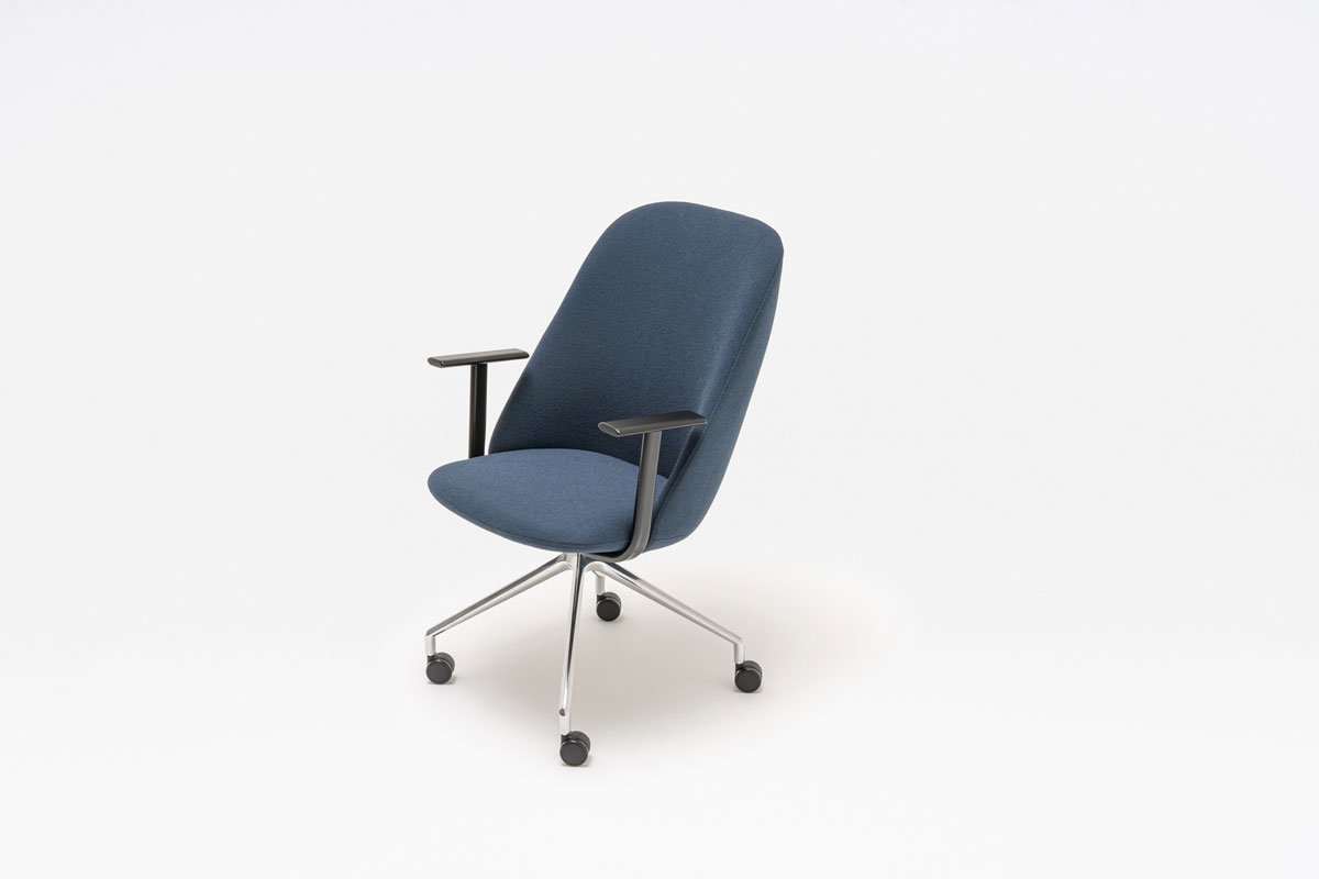 Armchair Polished Aluminium Base Paralel